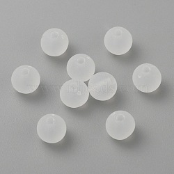 Transparent Acrylic Ball Beads, Frosted Style, Round, Clear, 6mm, Hole: 1mm(X-FACR-R021-6mm-16)