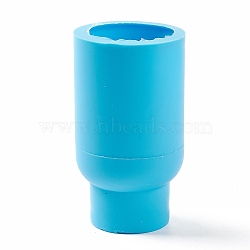DIY Column Vase Silicone Molds, Resin Casting Molds, For UV Resin, Epoxy Resin Craft Making, Deep Sky Blue, 100x55mm, Inner Diameter: 46mm(DIY-E047-02)