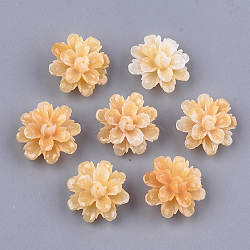 Synthetic Coral Beads, Dyed, Flower, Orange, 17.5x18x10mm, Hole: 1.5mm(CORA-S027-38A)
