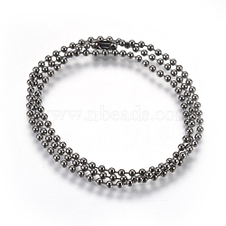 Stainless Steel Ball Chain Necklace Making, Gunmetal, 21.6 inch(55cm), 2.5mm(MAK-L019-01C-B)