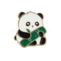 Panda Theme Enamel Pins, Alloy Brooches for Backpack Clothes, White, 28x25mm(JEWB-J006-02A-KCG)