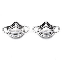 Tibetan Style Alloy Links Connectors, Cadmium Free & Lead Free, Gauze Mask, Antique Silver, 14x23x3mm, Hole: 2.5mm, about 910pcs/1000g(TIBEP-N008-165)