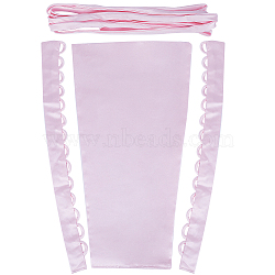 Women's Wedding Dress Zipper Replacement, Adjustable Fit Satin Corset Back Kit, Lace-up Formal Prom Dress, Lavender Blush, Cloth: about 490x140~250x2mm, Eye Cloth: 480x46x3mm, Hole: 15mm, Cord: 380x16x2mm(DIY-GF0007-53D)