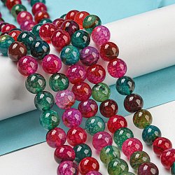 Dyed Natural Agate Beads Strands, Round, 8mm, Hole: 1mm, about 48pcs/strand, 14.9 inch(X-G-R262-8mm-1)