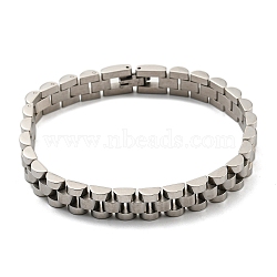 304 Stainless Steel Thick Link Chain Bracelet, Watch Band Chain Bracelet for Men Women, Stainless Steel Color, 8-1/4 inch(21cm), 8x3.5mm(BJEW-G649-10B-P)