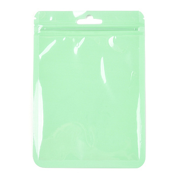 Macaron Color Plastic Yin-yang Zip Lock Bags, Resealable Bags, Self Seal Bags, Top Seal, Rectangle, Pale Green, 23.9x15.9x0.15cm, Unilateral Thickness: 2 Mil(0.05mm)