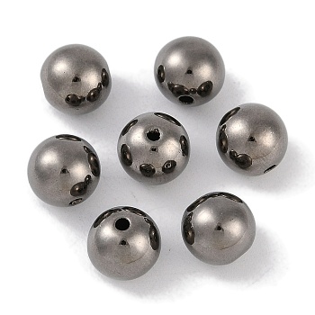 CCB Plastic Round Beads, Gunmetal, 9.5mm, Hole: 1.8mm