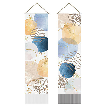 Polyester Wall Hanging Tapestry, for Bedroom Living Room Decoration, Rectangle, Round, 1160x330mm, 2pcs/set