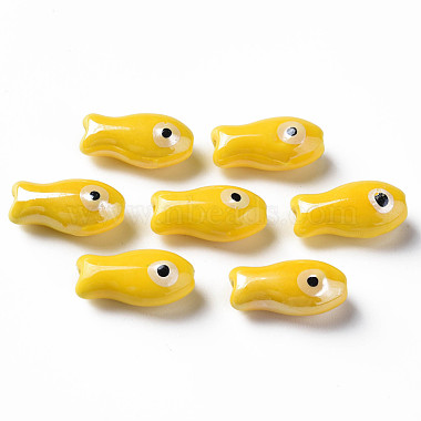 Yellow Fish Porcelain Beads