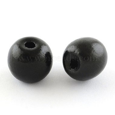 18mm Black Round Wood Beads
