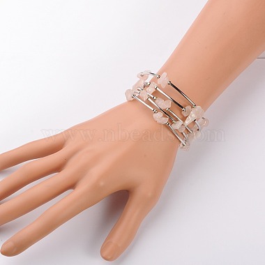 Bracelets enroulés avec puces de pierre gemme(BJEW-JB01517-01)-2