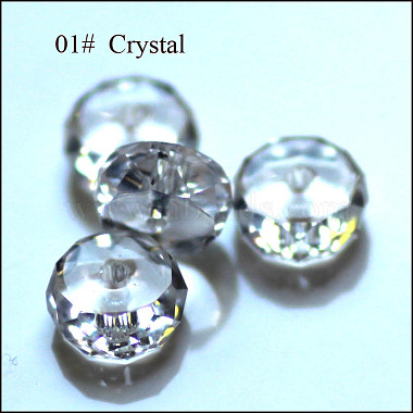 Clear Flat Round Glass Beads