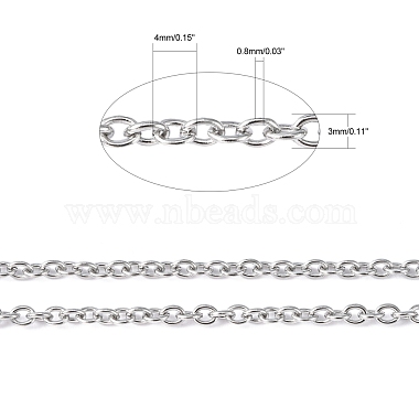 3.28 Feet 304 Stainless Steel Cable Chains(X-CHS-R008-12)-2