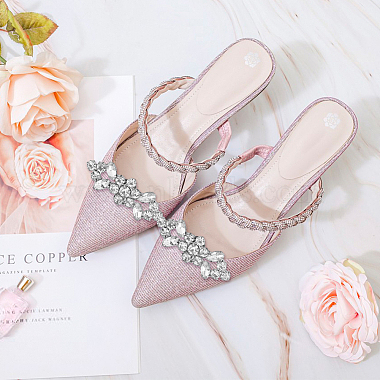 2 paires 2 couleurs décoration de chaussures à fleurs amovibles(AJEW-HY0001-15)-6