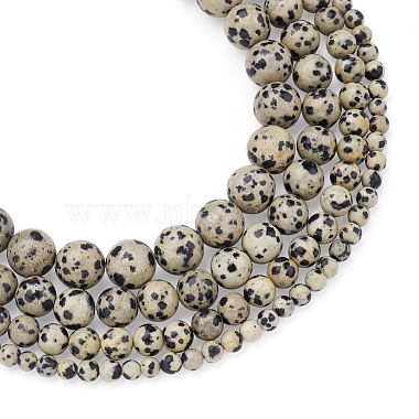 Yilisi 4 brins 4 brins de perles de jaspe dalmatien naturel de style(G-YS0001-06)-2