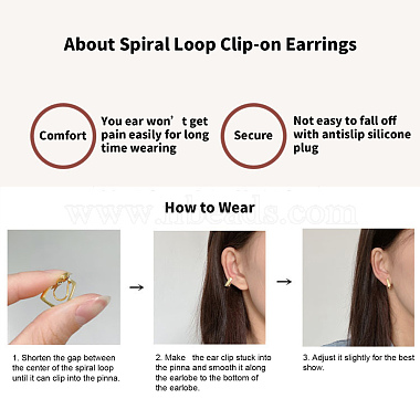 Brass Clip-on Earring Converters Findings(KK-D060-01G)-5