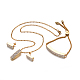 Rectangle Golden Tone 304 Stainless Steel Polymer Clay Rhinestone Pendant Necklaces(SJEW-F116-07A)-1
