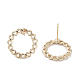 Hollow Twist Ring Alloy Studs Earrings for Women(EJEW-H309-05KCG)-1