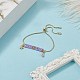 Handmade Japanese Seed Rectangle & Star & Tassel Charms Slider Bracelet(BJEW-MZ00013-03)-5