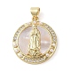 Brass Micro Pave Clear Cubic Zirconia Pendants(KK-Q813-16G-G)-1