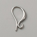 Brass Earring Hooks, with Horizontal Loop, Platinum, 16x9x1.5mm, Hole: 1.5mm, Pin: 0.8mm(KK-WH0044-89P)
