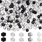 300Pcs 5 Styles Electroplate Glass Beads Sets, Faceted, Cube, Mixed Color, 4~5x4~5x4~5mm, Hole: 1mm, 50pcs/style(GLAA-SC0002-69)