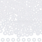 400Pcs Rubber O Rings, Donut Spacer Beads, Fit European Clip Beads, White, 6x2mm, Hole: 2.5mm(FIND-SC0010-98A)
