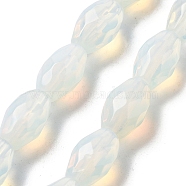 Opalite Beads Strands, Faceted Rice, 12.5x8mm, Hole: 1.2mm, about 16pcs/strand, 7.68 inch(19.5cm)(G-P520-C23-01)
