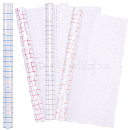 4 Sheets 4 Colors PVC Clear Self-adhesive Transfer Film, Rectangle with Tartan Pattern, Mixed Color, 1000x300~340x0.1mm, 1sheet/color(DIY-BC0004-65)