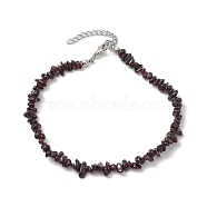 Natural Gemstone Beads Anklets, Chips, 10-5/8~11 inch(27~28cm)(AJEW-AN00583-11)