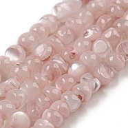 Natural White Shell Dyed Beads Strands, Nuggets, Misty Rose, 2.5~3.5x3~3.5x2~3.5mm, Hole: 0.4mm, about 139pcs/strand, 15.16''(38.5cm)(BSHE-Z005-03D)