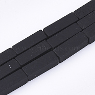 Spray Painted Non-magnetic Synthetic Hematite Beads Strands, Cuboid, Black, 13x4x4mm, Hole: 0.5mm, about 30pcs/strand, 15.7 inch(G-T116-10-17)