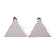 201 Stainless Steel Pendants, Laser Cut, Triangle, Stainless Steel Color, 20x20.5x1.2mm, Hole: 1.6mm(STAS-Q239-002A)
