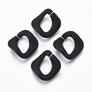 Spray Painted CCB Plastic Linking Rings, Quick Link Connectors, For Jewelry Curb Chains Making, Twist, Black, 23.5x23x9.5mm, Inner Diameter: 9x15mm(CCB-R104-04A-01)