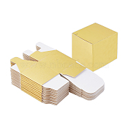 Foldable Creative Kraft Paper Box, Wedding Favor Boxes, Favour Box, Paper Gift Box, Cube, Gold, 3x3x3cm(CON-WH0073-99B)