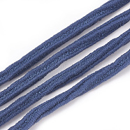 Elastic Cord, with Nylon Outside and Rubber Inside, Steel Blue, 4x3.5mm, about 100yard/bundle(300 feet/bundle)(EC-S003-04A)