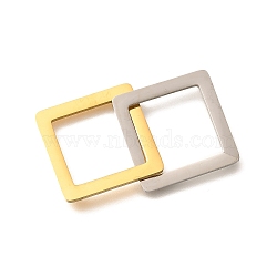 304 Stainless Steel Linking Rings, Square, Golden & Stainless Steel Color, 51mm, Hole: 16x16mm(STAS-D288-01D-GP)