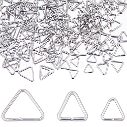 300Pcs 3 Style 201 Stainless Steel Quick Link Connectors, Triangle Linking Ring, Fit for Top Drilled Beads, Webbing, Strapping Bags, Stainless Steel Color, 8~10.5x8~14x1~1.2mm, Inner Diameter: 5.5~8mm, 100pcs/style(FIND-SC0006-45)