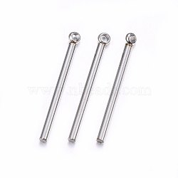 201 Stainless Steel Pendants, Bar, Stainless Steel Color, 22x2x1.5mm, Hole: 1.5mm(STAS-F174-03P-C)