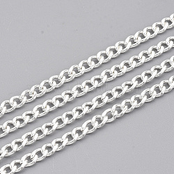 304 Stainless Steel Curb Chains, Twisted Chains, Unwelded, with Spool, Silver Color Plated, 4.5x3x0.8mm, about 32.8 Feet(10m)/roll(CHS-T002-03A)