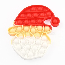 Silicone Push Pop Bubble Fidget Sensory Toy, Bubble Popper Fidget Toy, Stress Anxiety Relief Toys, Santa Claus, Colorful, 143x119x13.8mm(DIY-Z007-12)