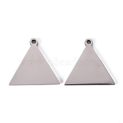 Non-Tarnish 201 Stainless Steel Pendants, Laser Cut, Triangle, Stainless Steel Color, 20x20.5x1.2mm, Hole: 1.6mm(STAS-Q239-002A)