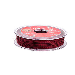 2-Ply Round Waxed Cotton Thread Cords, Import From Japan, FireBrick, 0.5mm, about 21.87 Yards(20m)/Roll(YC-T004-01A-10)