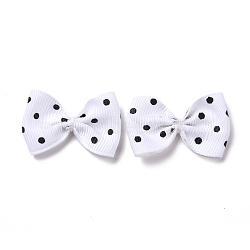 Ribbon Bowknot & Hair Bows Costume Accessories, White, 35~40x24~25mm(DBF021-1)