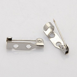 201 Stainless Steel Brooch Pin Back Bar Findings, Stainless Steel Color, 17x5.5x5mm, Hole: 2mm, Pin: 0.6mm(STAS-N022-02)