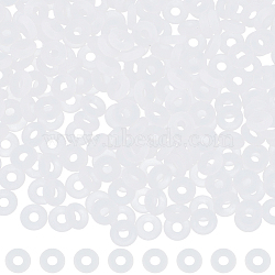 400Pcs Rubber O Rings, Donut Spacer Beads, Fit European Clip Beads, White, 6x2mm, Hole: 2.5mm(FIND-SC0010-98A)