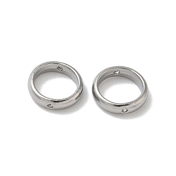 304 Stainless Steel Bead Fame, Ring, Stainless Steel Color, 10x2.5mm, Hole: 0.8mm, Inner Diameter: 8mm