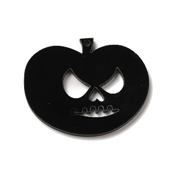Halloween Opaque Acrylic Pendants, Pumpkin, 30x37x2mm, Hole: 1.6mm