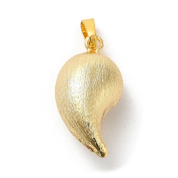Brass Pendants, Long-Lasting Plated, Lead Free & Cadmium Free, Teardrop Charm, Real 18K Gold Plated, 30.5x16x13mm, Hole: 8x5mm