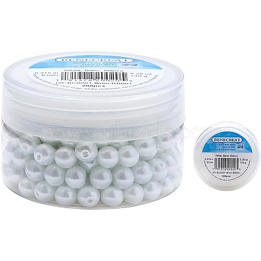 perles rondes en perles de verre teintées écologiques(HY-BC0001-8mm-RB001)-4
